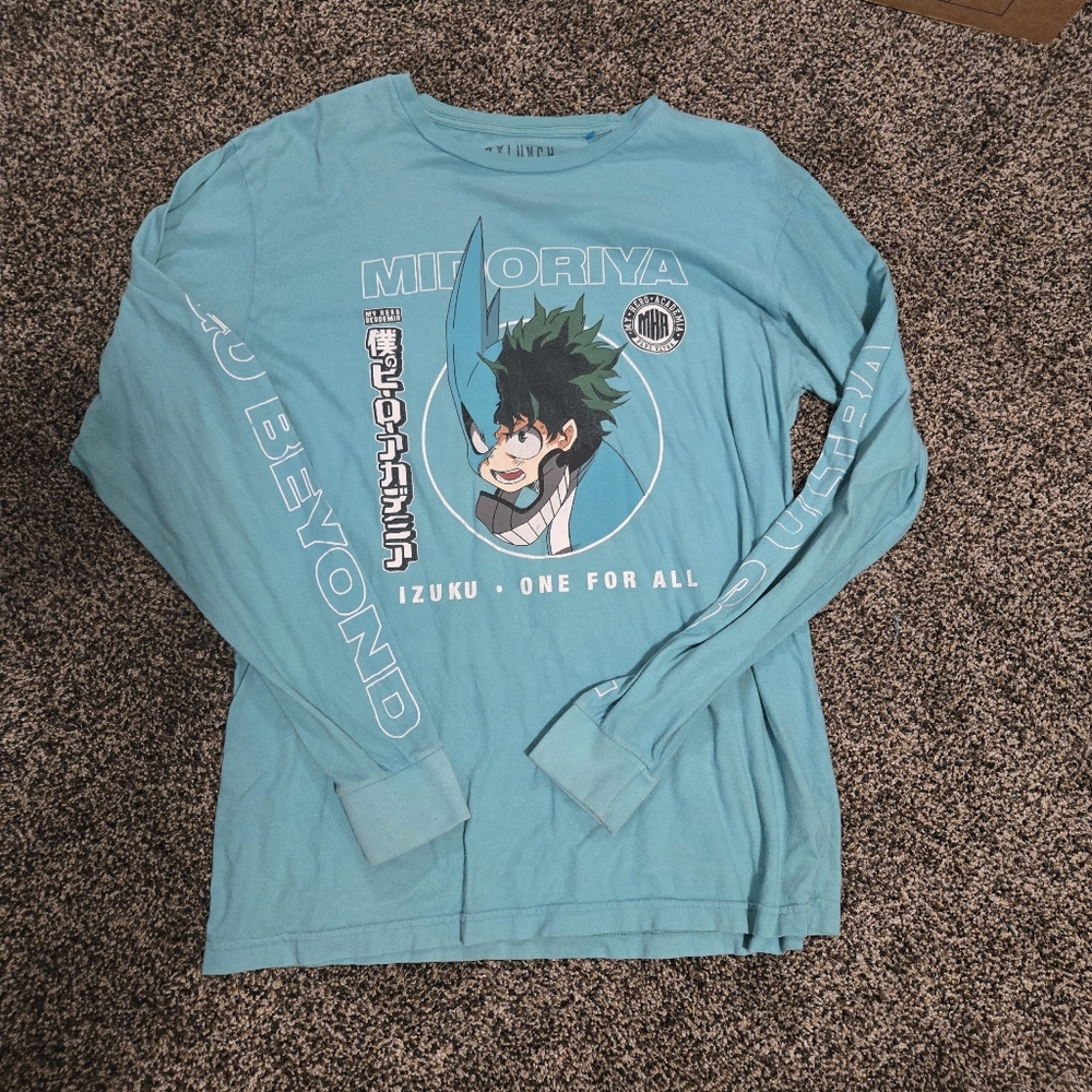 Large Long Sleeve Green My Hero Academia Shirt. Men's, BoxLunch Brand.